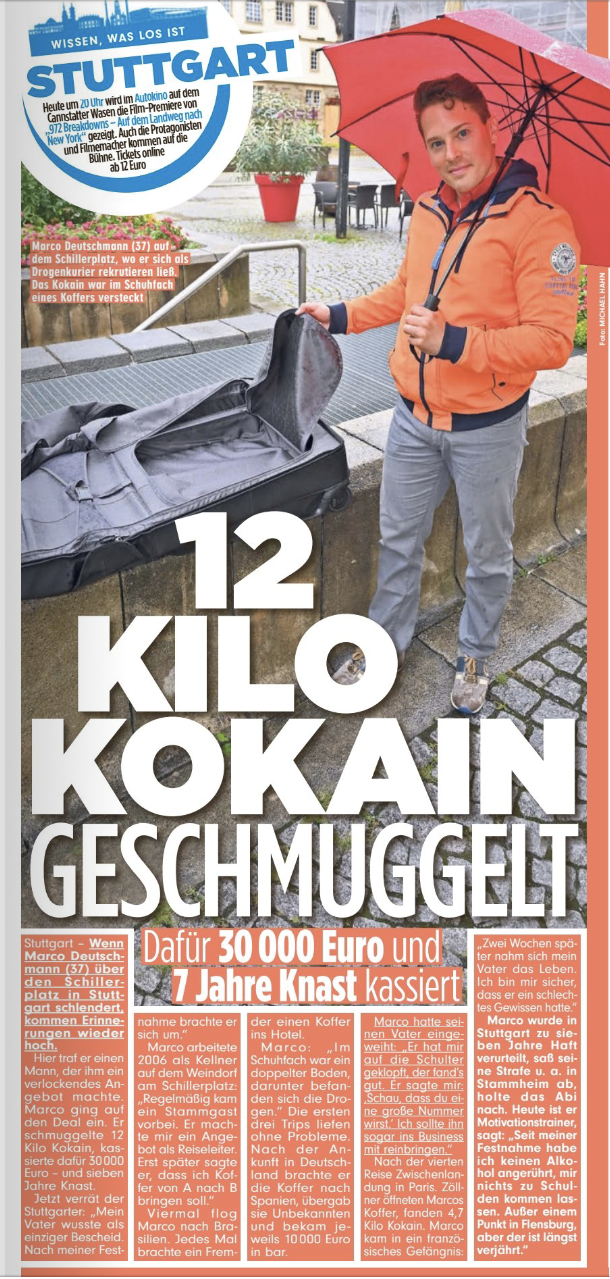 BILD Stuttgart – Vom Drogenkurier zum Motivationscoach, 31. August 2020