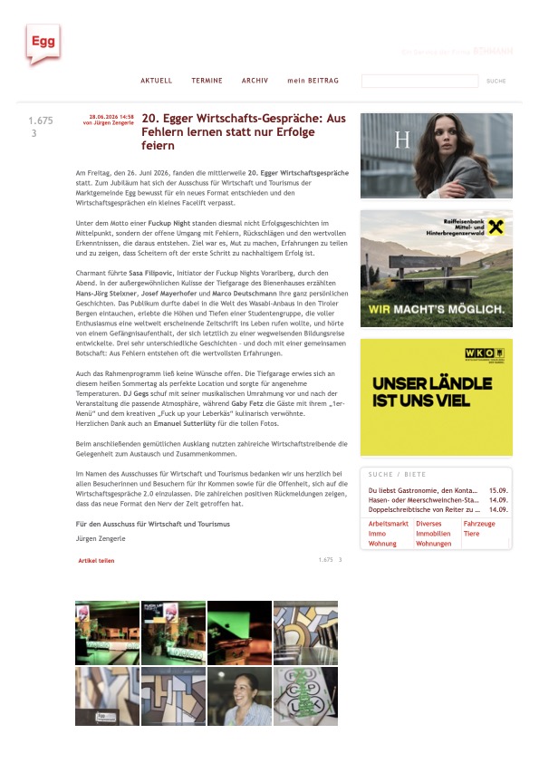 Egg NEWS - Wirtschaftsgespräche