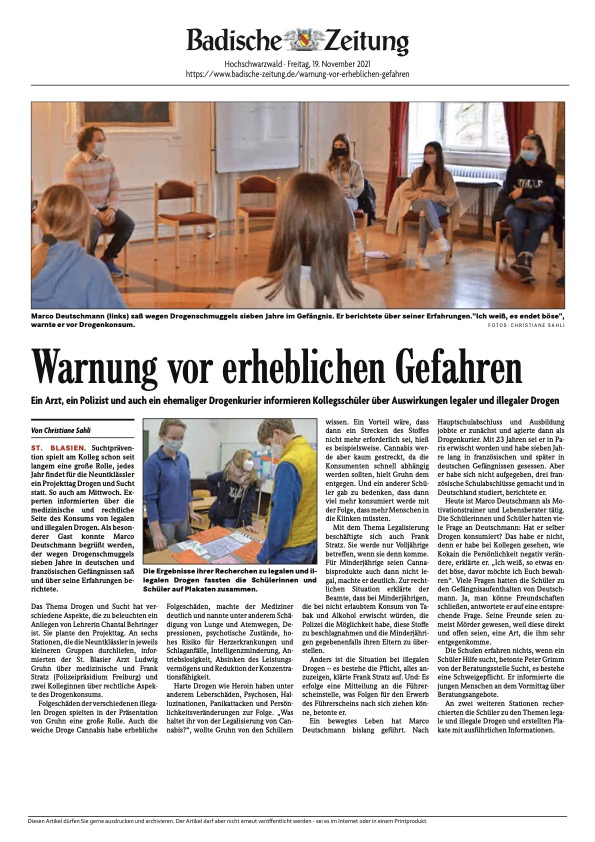 Warnung vor erheblichen Gefahren – St. Blasien